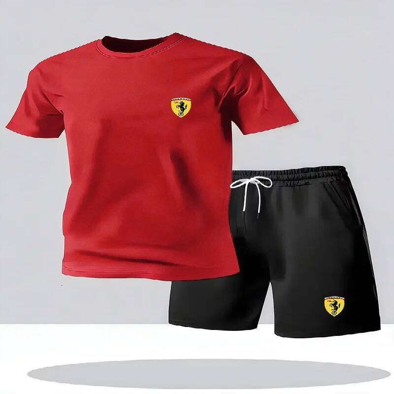 Summer short sleeved comfortable sports suit men's casual round neck T-shirt and shorts two-piece set 26Y0626 - view 4