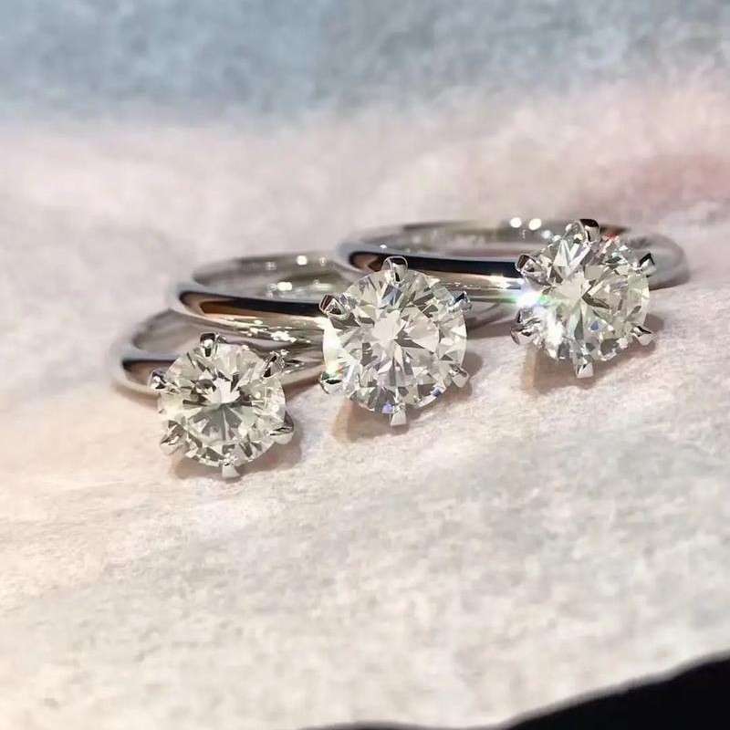 Choucong Designer Classical Six Claw Wedding Rings Luxury Jewelry 925 Sterling Silver Round Cut Lab Moissanite Diamond Eternity Women Bridal Ring For - view 7