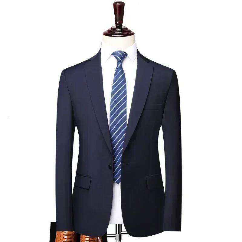 S-8XL New Men's Fashion Business Solid Color British Style Professional Work Groom Wedding Dress Best Man Blazer Jacket 26L0626 - view 6