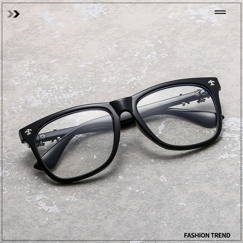 Designer Retro Frame Glasses Daily Casual Personality High-end Luxury Kroos Star Flat Light Glasses Large Frame Glasses Women's Trendy Myopia Gla - view 8