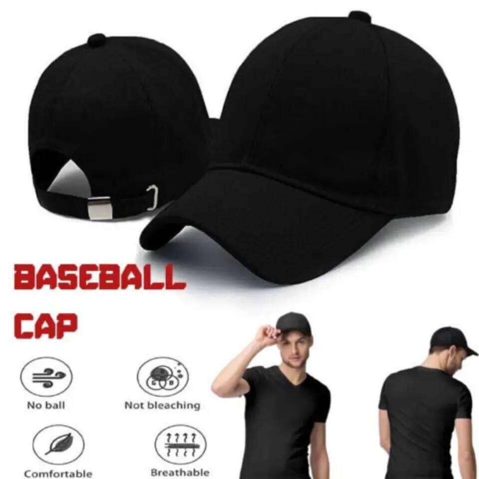 Caps Black for Mens Women Sports Adjustable Cotton Baseball Cap Casual Summer Hat W260626