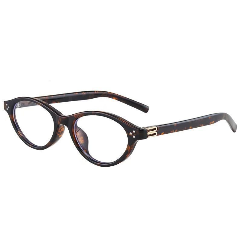 Korean-Style Cat-Eye Oval Nerd Black For Women, Trendy Tortoiseshell Retro Old Money Style Tr90 Frame Polarized Glasses Small Frame Glasses Retro Fash - view 6