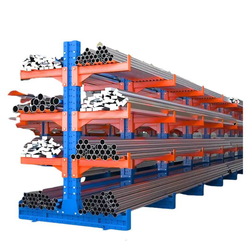 Medium-duty steel cantilever shelving, 500KG load capacity, 2-6 layers, double-sided powder-coated anti-corrosion beam frame - view 7