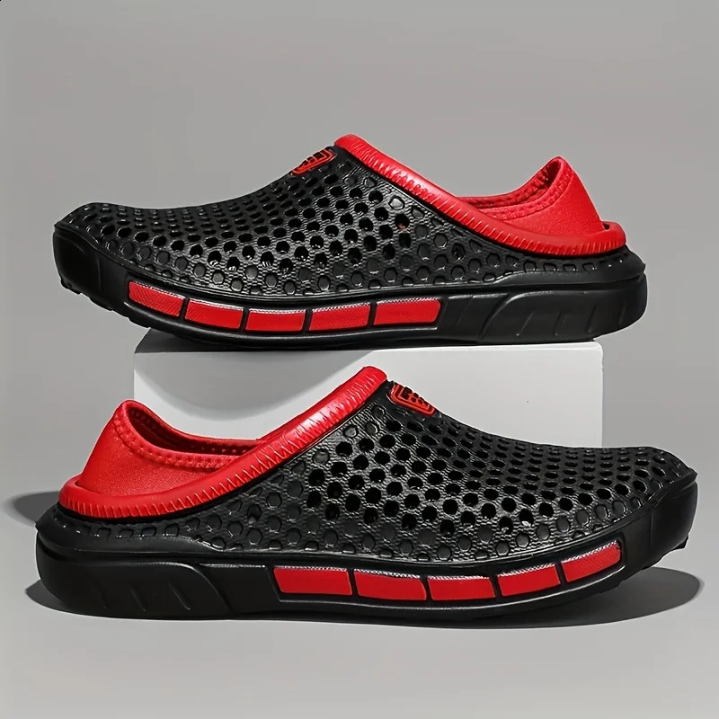 Mens and Womens Summer Sandals Clogs Casual Round Toe Slip on Outdoor Geometric Pattern Anti-slip Beach Hole Shoes Plus 45 47 260625 - view 4
