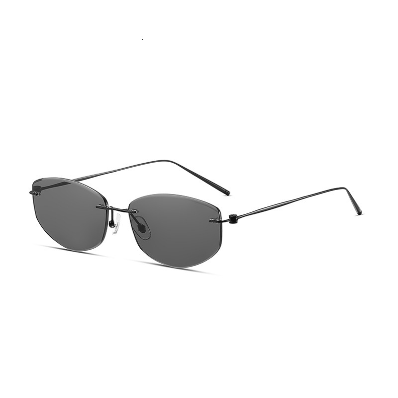 Ultra light titanium frameless cut edge sunglasses high definition nylon UV stylish and high end driving sunglasses for men - view 6