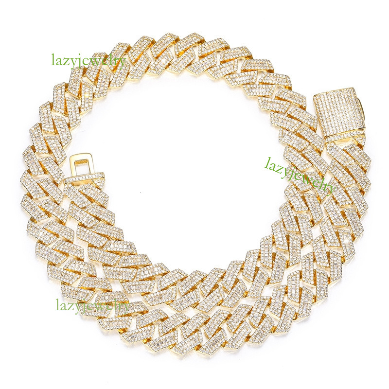 Diamond set moissanite diamond Cuban necklace 13mm ice crystal Myer Mi necklace bracelet men trend daily wear accessories - view 7