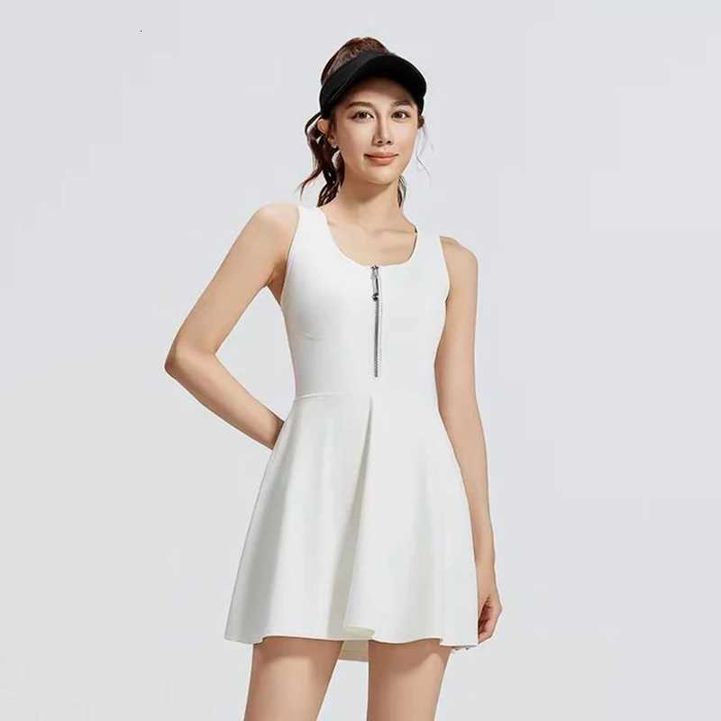 Zipper New 2026 One-Piece Women Sports Dress Squat Proof Skin-Friendly Breathable Slim Fit Outdoor Running Fitness Yoga Sets M260626 - view 3
