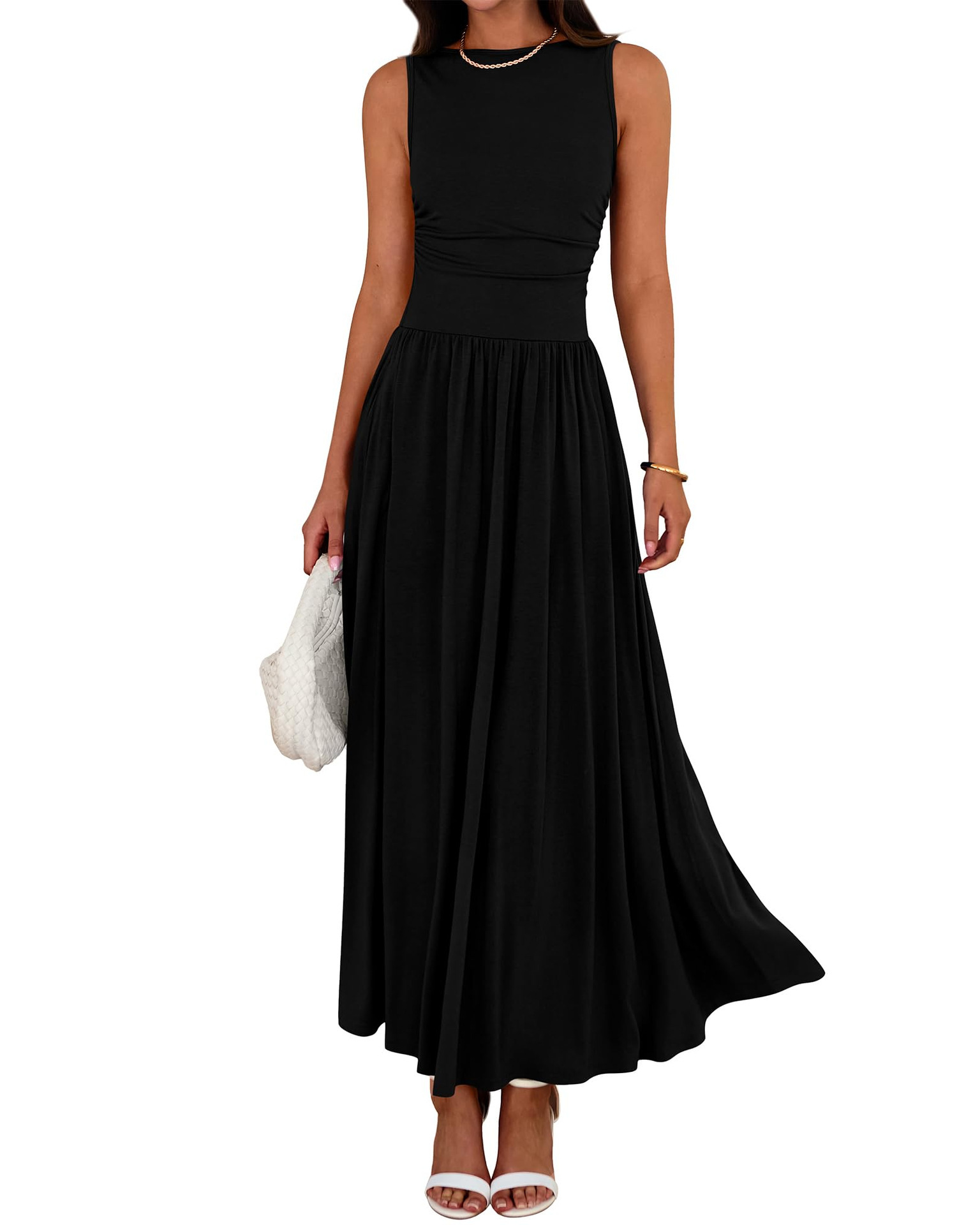 2025 New E-Pleated Pocket Long Dress - view 7
