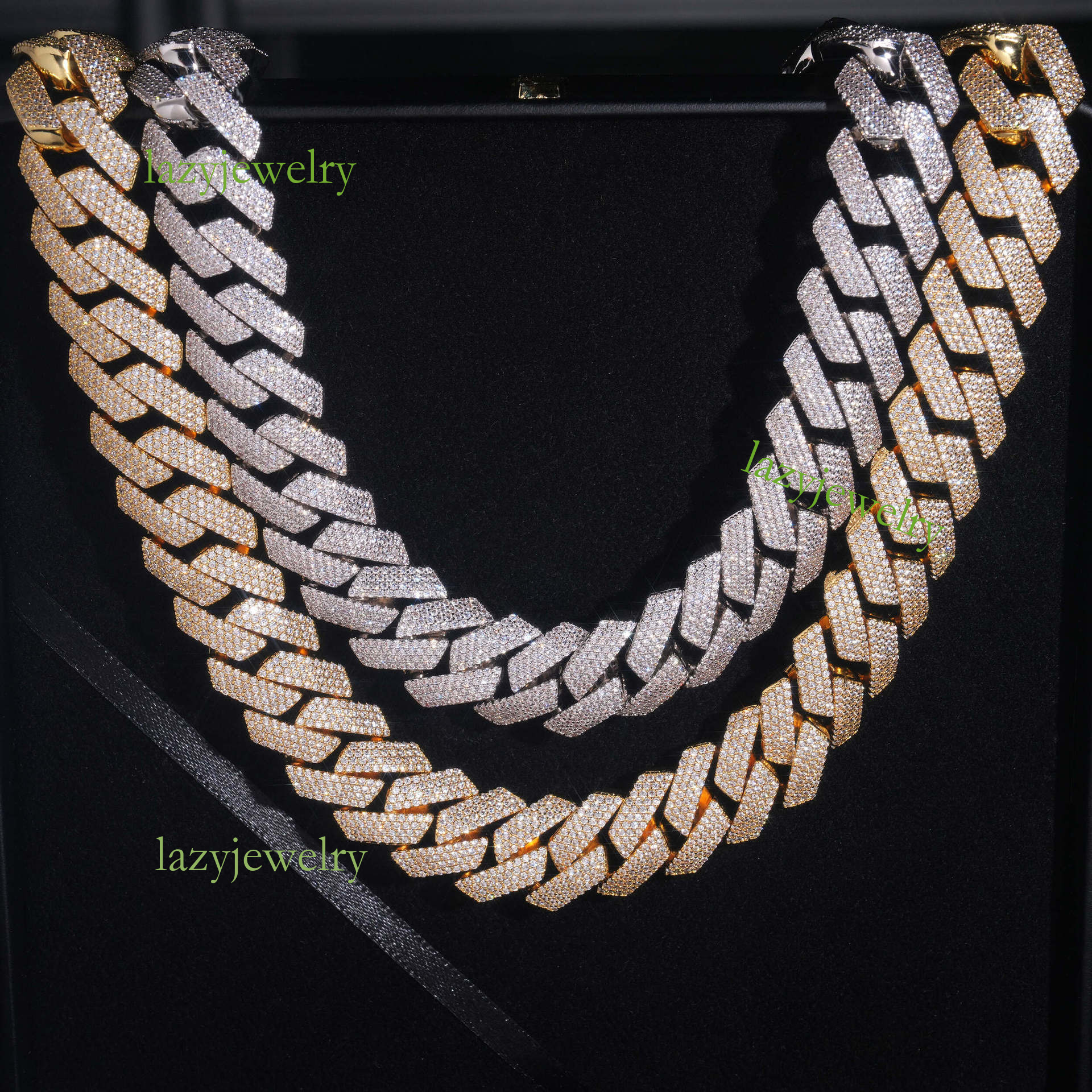 Classic 4-row Cuban necklace VVS Mosan stone full diamond 16mm Melmi necklace bracelet is suitable for rock rappers to wear - view 7