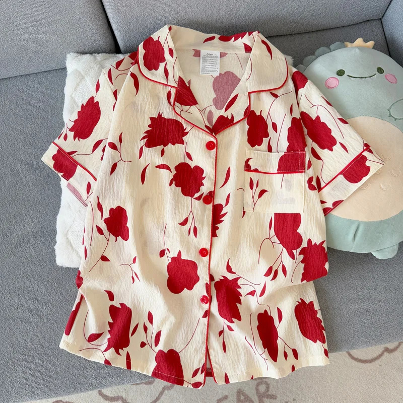 2 Summer shortsleeve pajama set for women comfortable and trendy shorts can be worn outside home wear 260625 - view 4
