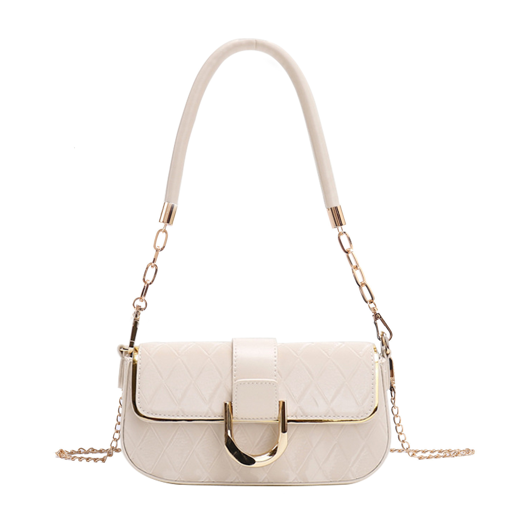 Office Worker White-Collar Elegant Single-Shoulder New High-End Quilted Chain Underarm Simple Stylish Small Square Bag For Women Underarm Bag Vintage  - view 3