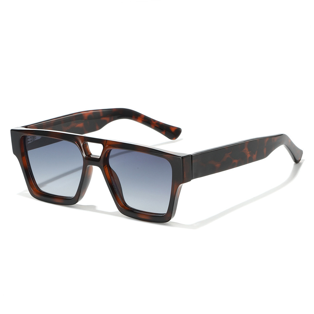 2026 European And American Exquisite Double Bridge Rectangular Acetate Clip-On CP Sunglasses, New Square Frame Fashion Sunglasses - view 6