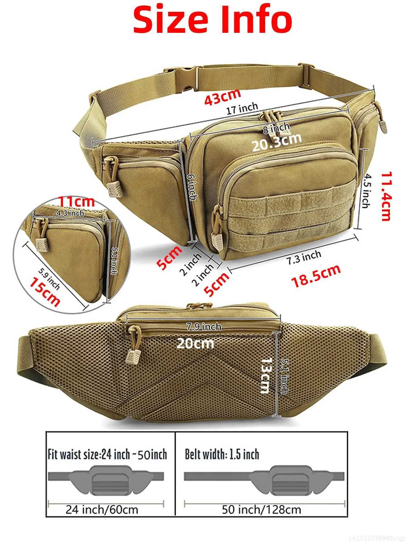 Waist Pack Outdoor Hiking Tactical Waist Bag Running Sports Functional Bag Cycling Bag Bum Bag Multi-functional Tool Shoulder M260626 - view 4