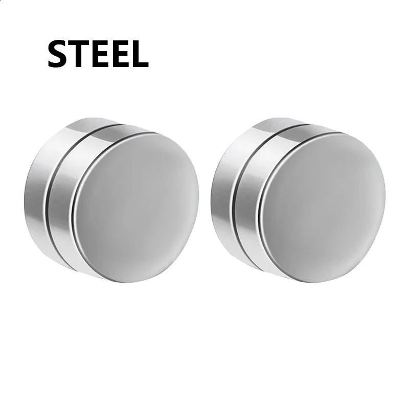 1Pc Crystal Magnetic Ear Stud Clip Earrings for Men and Women Punk Round Zircon Magnet Non Piercing Jewelry 260623 - view 6