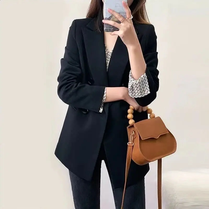 Women Blazer Jacket Korean Chic Long Sleeve Coat Black Office Ladies Suit Loose y ner Clothing Buttons Mujer 260625 - view 3