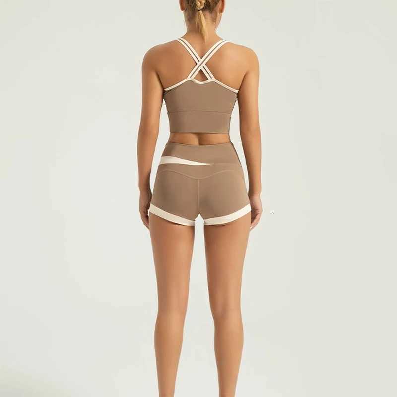 Color Block Crop Top Women 2 Piece Yoga Set Lightweight Skin-Friendly RacerFashion Matching Sets for Workout Fitness M260626 - view 5