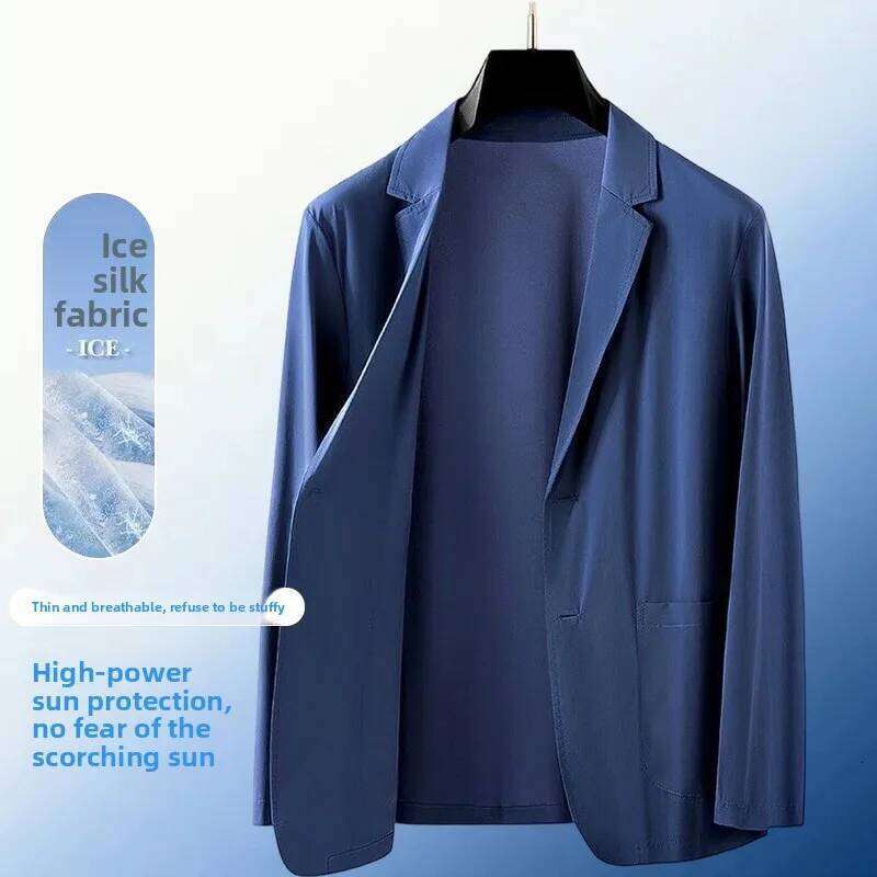 Summer Lightweight Sun Protection for Men - Stylish, Breathable, Casual, Icy Sensation, Lightweight, Silky Elastic Blazer 26L0626