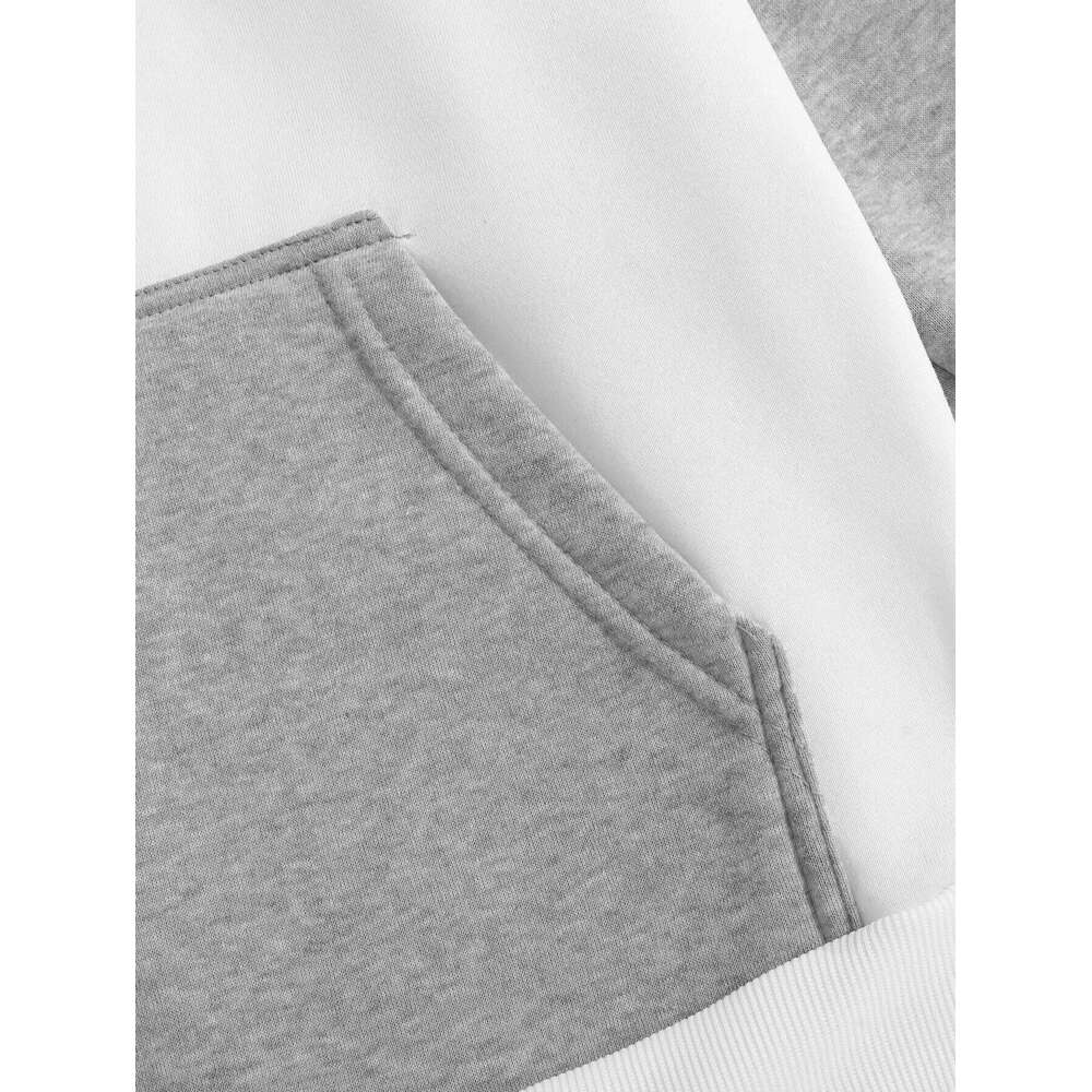 New Autumn Ainter Outdoor Sports Style Raglan Contrast Color Hooded Sweatshirt Fashionable Trendy Versatile Men's Tops W260626 - view 5
