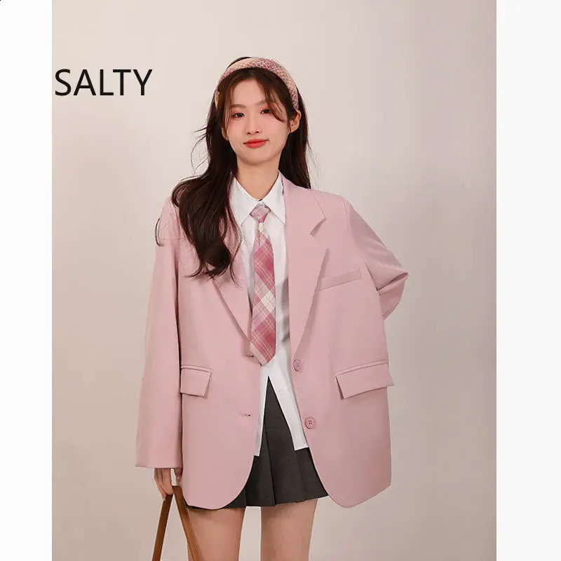 Pink Blazer Women Spring Korean Loose Student Jacket Woman Solid Office Elegant Blazers Female 260625 - view 5
