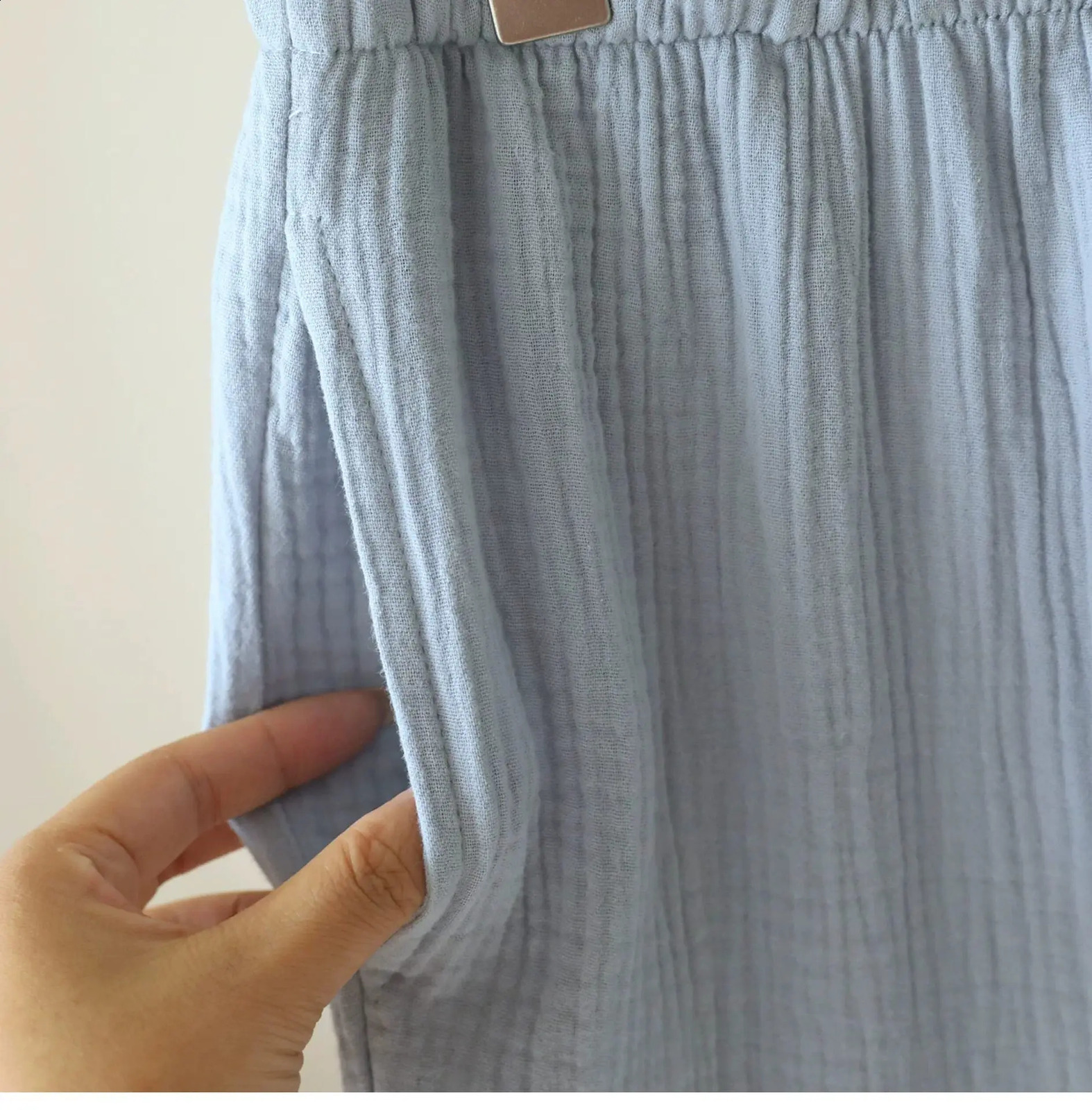 Cotton Mens Pajamas Set Summer Up Button Round Neck Short Sleeved Long Pants Casual Home Clothes for 260615 - view 6