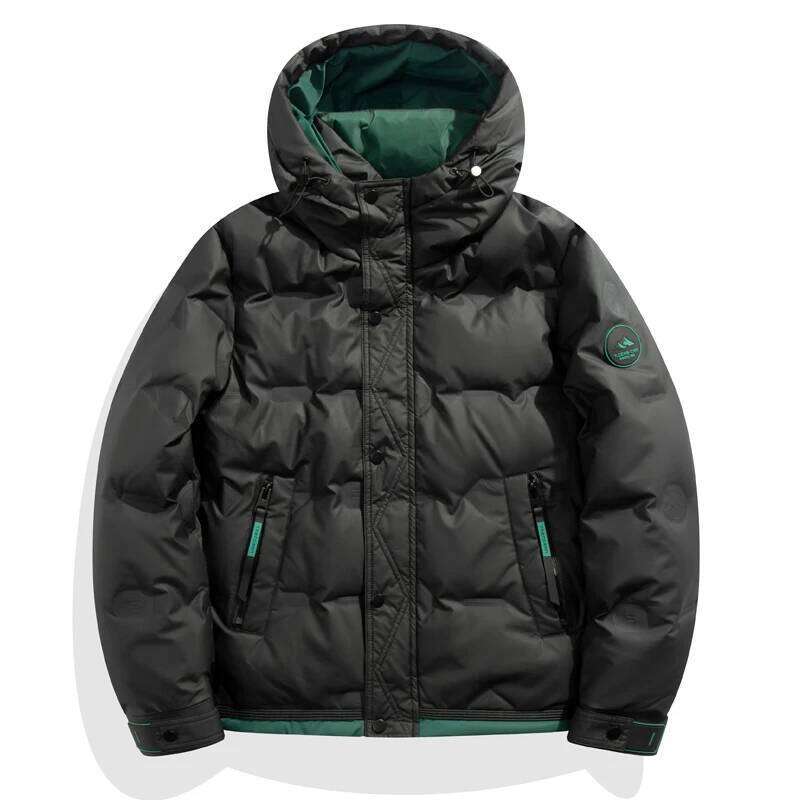 Men Hooded Hip Hop Color Blocked Puffer Outwear Coats Harajuku Streetwear Loose Warm White Duck Down Jacket Man J260626 - view 3