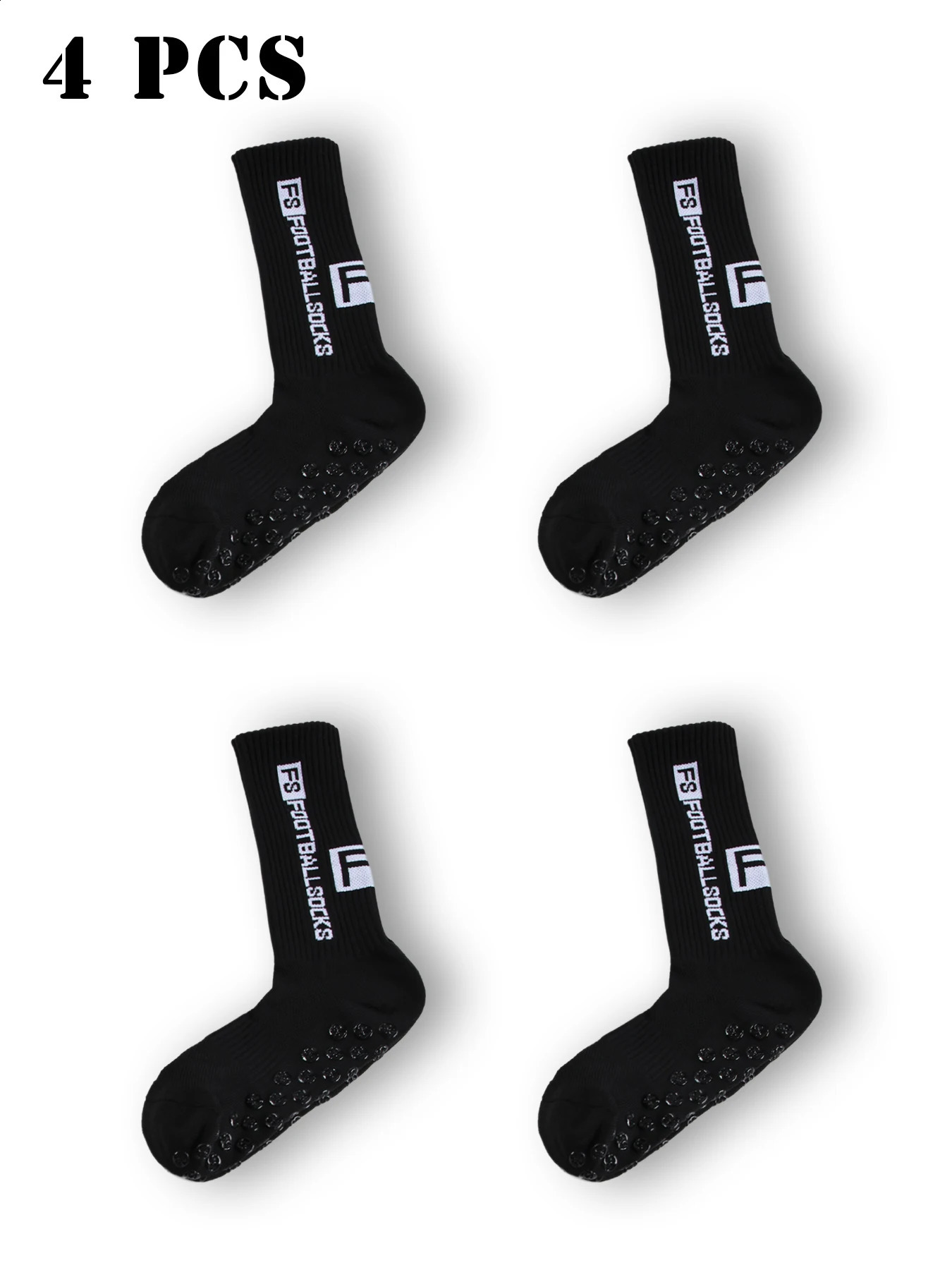 4 Pairs Mens Athletic SocK Soccer Socks Sports Grip Sock Anti-slip Basketball Socks Spot Rubber Non-Slip Soft Cotton Soccer Sox 260626 - view 3