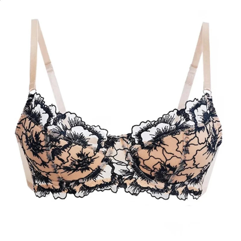 Sexy Embroidered Lace Lingerie Set for Women with Small Breasts PushUp and AntiSagging UltraThin Beautiful Back Bra 260626 - view 6