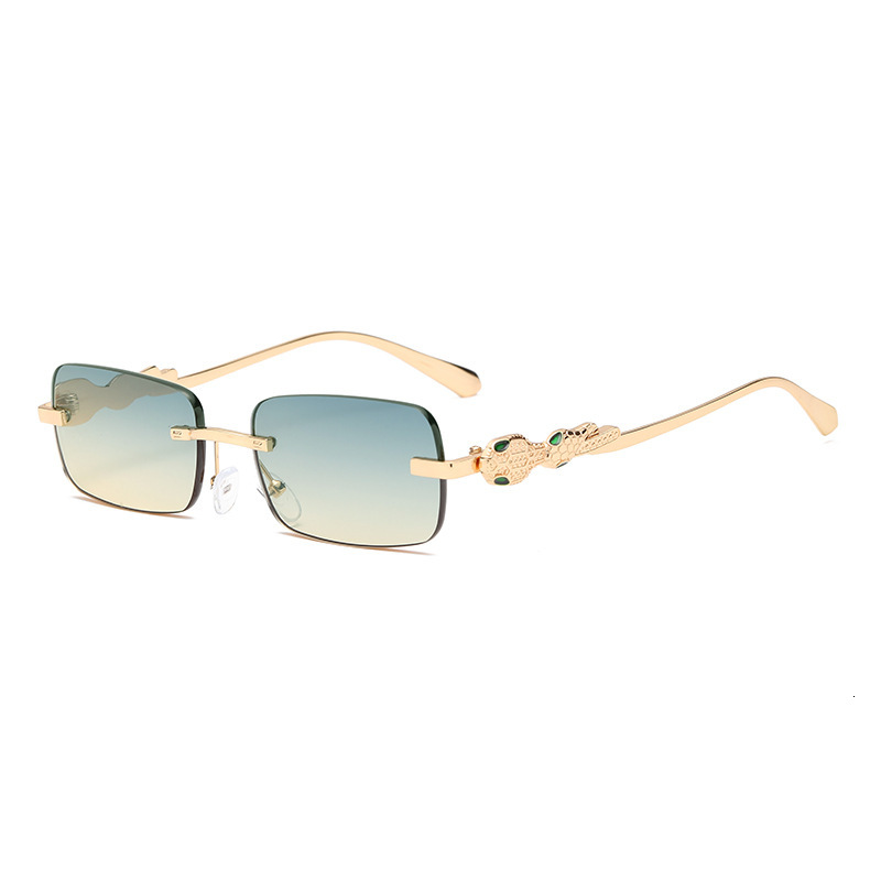 New European And American Style Square Frameless Cut-Edge Sunglasses, Fashion Street Style, High-End Metal UV Protection Sunglasses - view 4