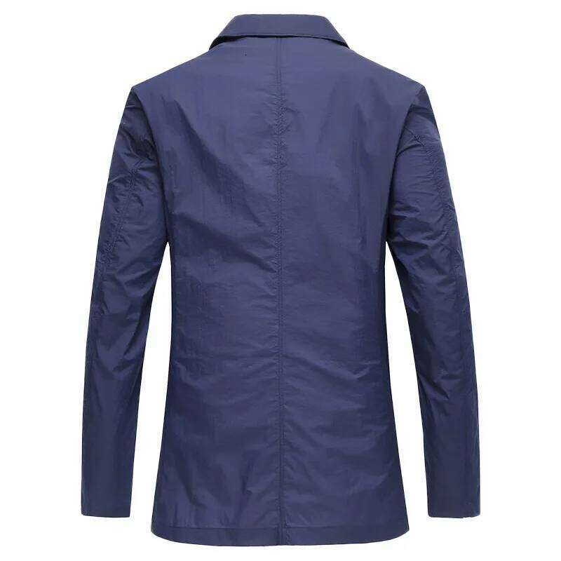 New Summer Man Thin Breathable Sunscreen Casual Solid Business Suits Coats Male Slim Elastic Blazers Jackets 4XL 26L0626 - view 3