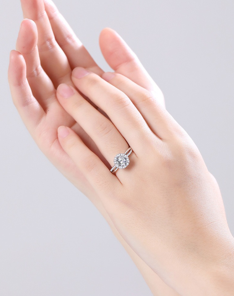 925 Sterling Silver Jewelry VVS1 1Ct Mossanite Custom Luxury Diamond Single Gemstone Lab Grown Engagement Ring for Women - view 5