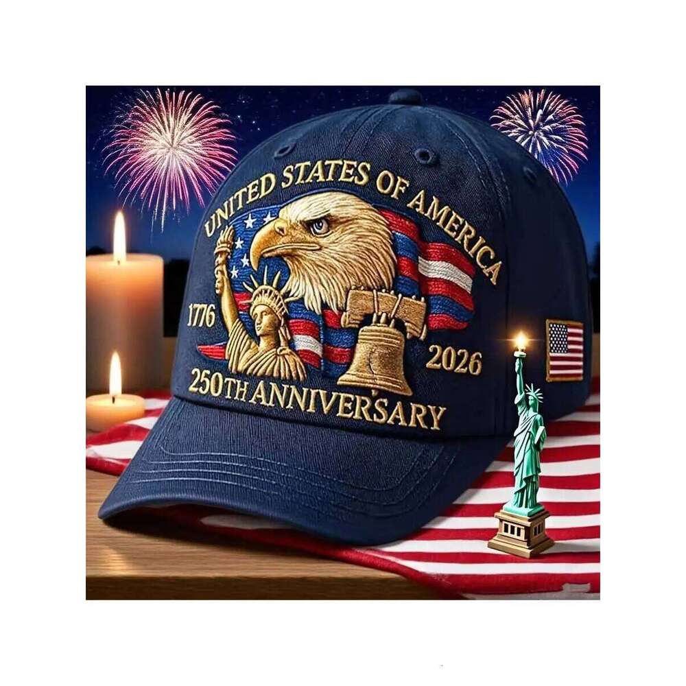 250th Anniversary Patriotic Baseball Cap Embroidered Eagle Liberty Bell Flag 1776-2026 W260626 - view 7
