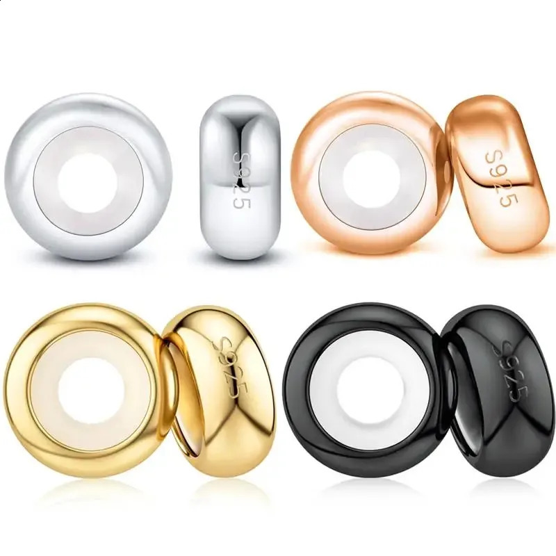 2pcsset Round Spacer Beads Bracelet Smooth Spacer Stopper Beads Fit Bracelet Bangle DIY Jewelry Making Charms 260626