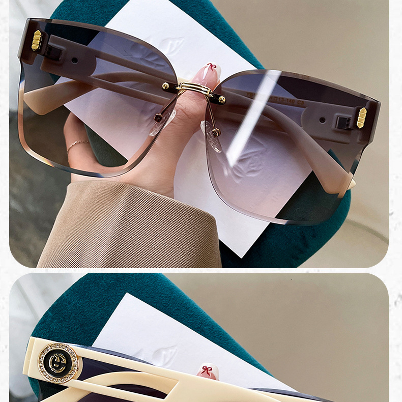 2026 New Designer Niche Luxury Personality Trend Casual Versatile Frameless Cut Edge Gradient Color High-quality Sunglasses Sunshade Women's Sung - view 8