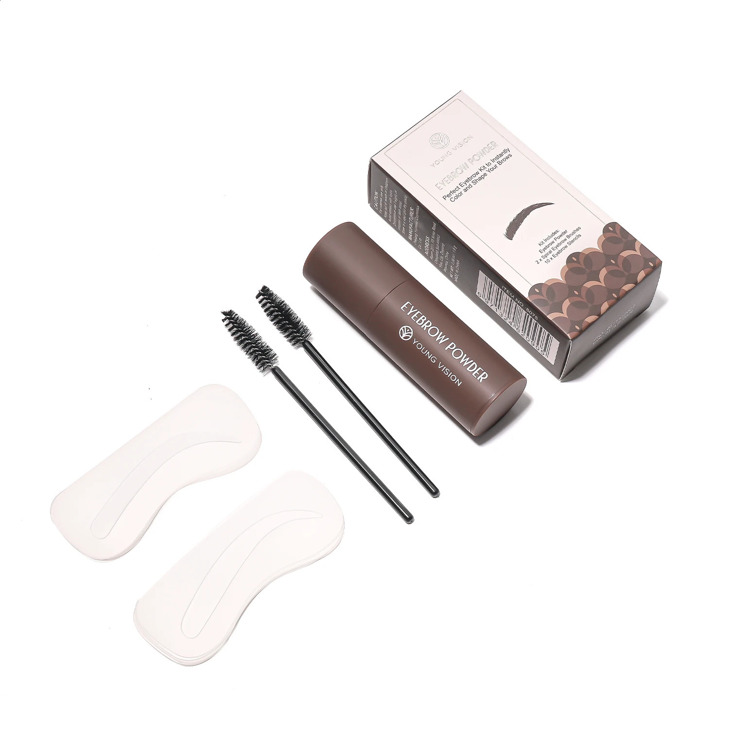 Eyebrow Stamp Stencil Kit - 1 Pcs Eye Brow Stamp Shaping Kit Long-Lasting Waterproof Eyebrow Makeup Brow Shape with 10 PCS 260626 - view 3