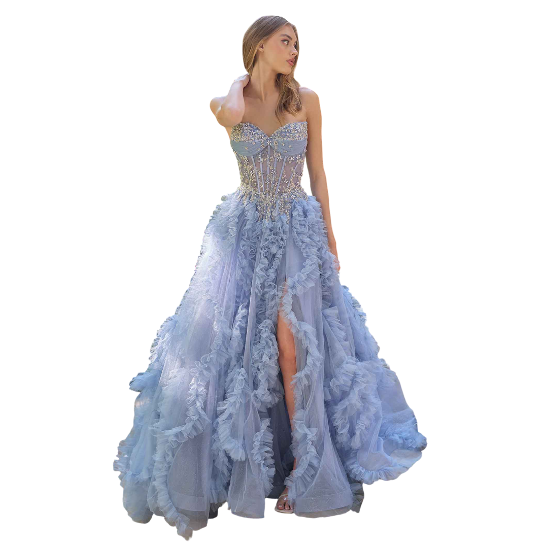 Mermaid Prom Dresses Sexy Sweetheart High Split Beads Appliques Backless Sweep Train Evening Gowns Vestido De Noite Customized - view 3