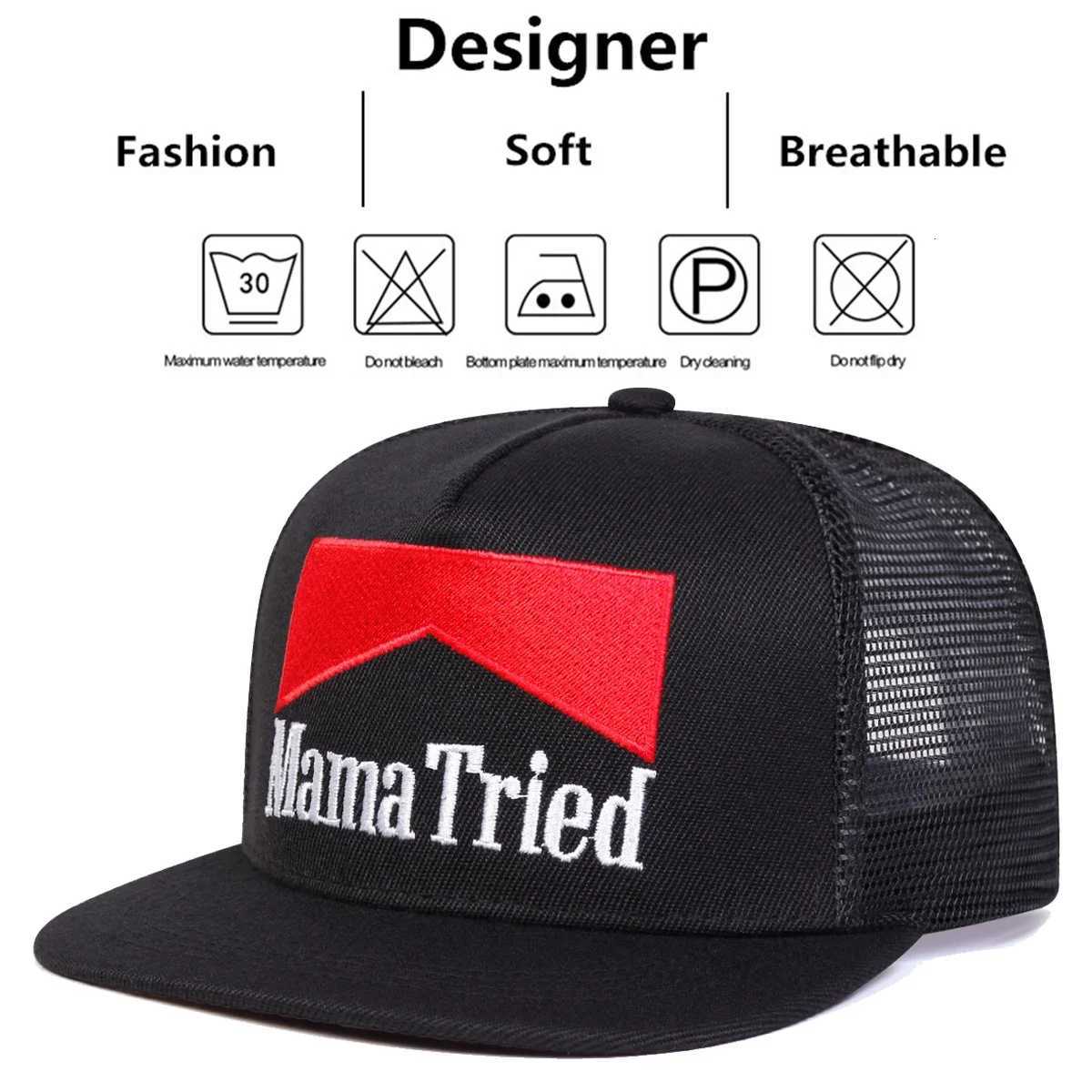Embroidery Unisex MAMA Hip-hop TRIED Net Hats Spring Summer Outdoor Adjustable Casual Baseball Caps Trucker Caps Sunscreen Hat M260626 - view 7