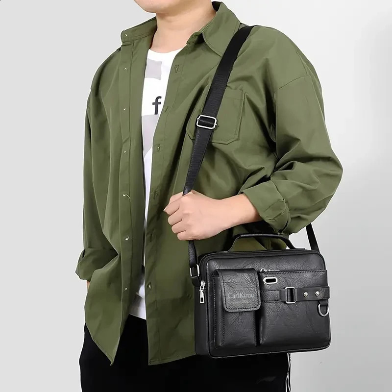 Mens business single-shoulder bag suitable for business trips Made of PU material with multiple pockets and a crossbody stra 260626 - view 7