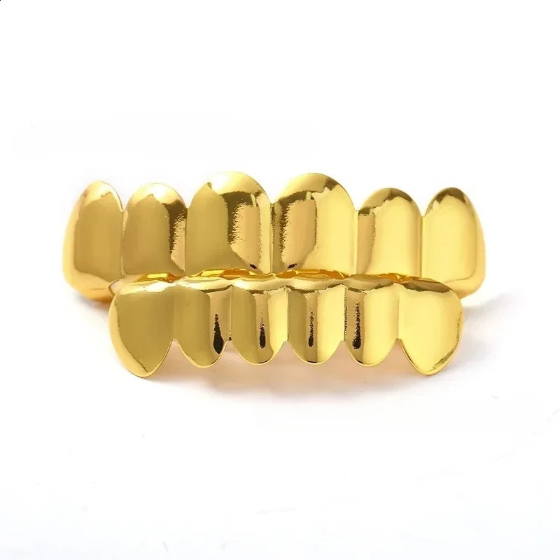 Gold Silver Plated HIP HOP Teeth Grillzs Top Bottom Grills Set With silicone Shiny Tooth Sets 260626 - view 7