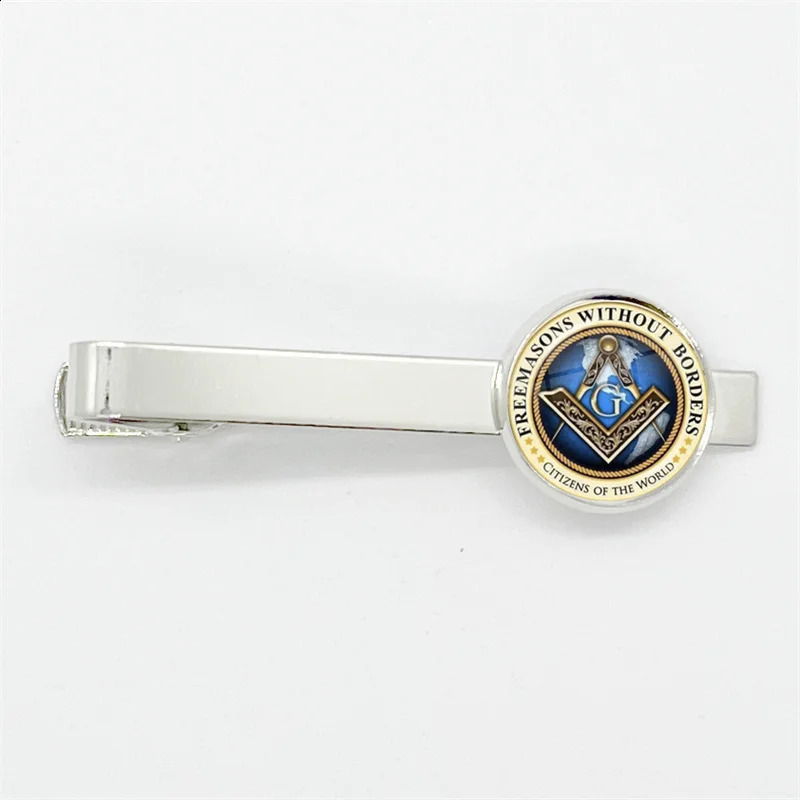 Free Mason Masonic Sigh Glass Gem Tie Clips Copper Metal Simple Necktie Tie Pins Suit Pins Button Gift 260626 - view 3
