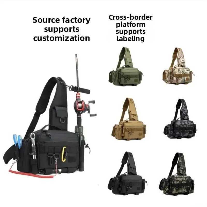 rod multifunction waist bag fishing bag tactical backpack crossbody bag fishing rod holder fishing tackle bag rod bag M260626 - view 6