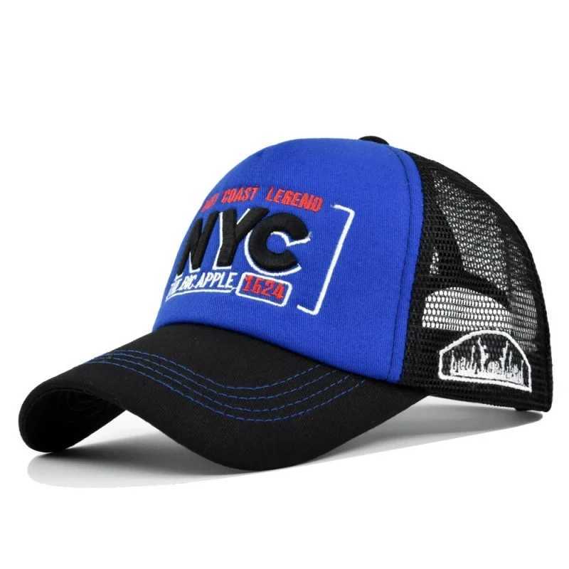 Men New Embroidery Style 3D Women Baseball NYC Mesh Breathable Sunshade SnapPatchwork Couples Travel Sun Visor Hats M260626 - view 4