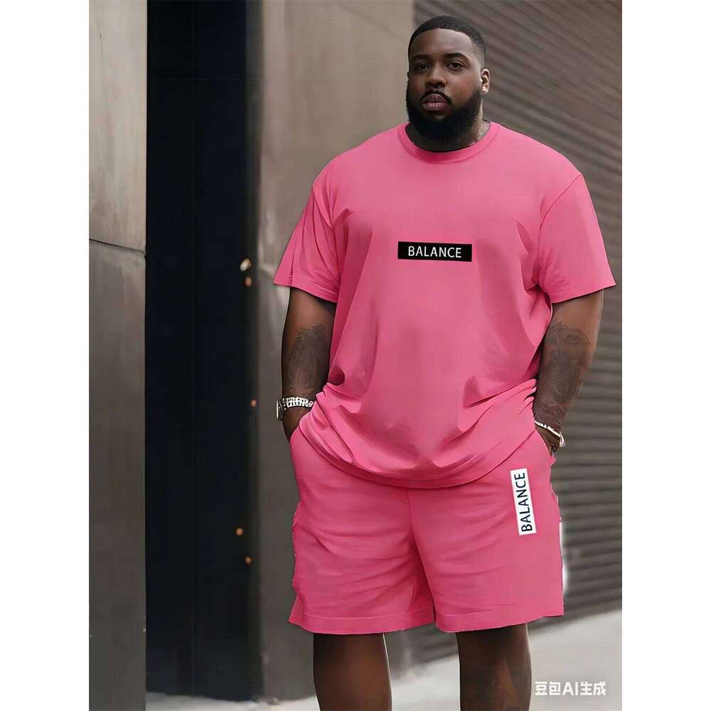 Men's plus size T-shirt set Summer Short-sleeved Shorts Fashion Classic Retro Print Casual and Breathable Suit for man 26Y0626 - view 7