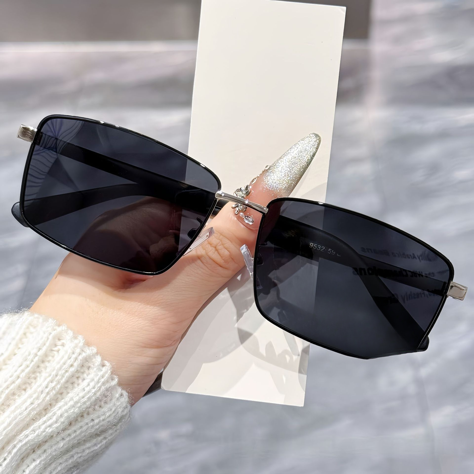 trendy designer frame uv protection versatile use square polarized goggles - view 5
