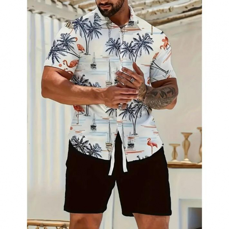 Supports Multi-Platform Dropshipping, Breathable, Quick-Drying, Casual Sports Short-Sleeve 3D Printed Floral Shirt