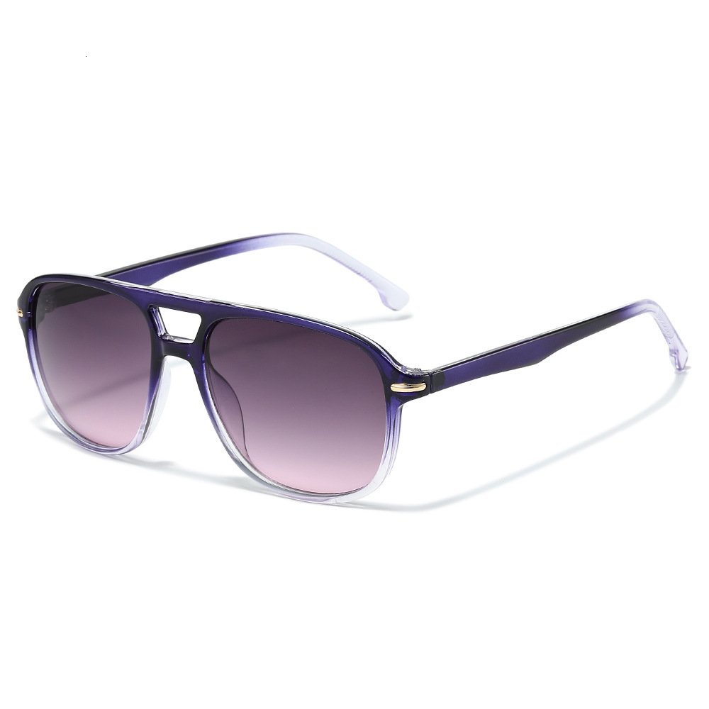New Fashion Double-Bridge Sunglasses, Retro Simple Unique, Suitable Men Women For Street Photography, Cycling, And Driving - view 5