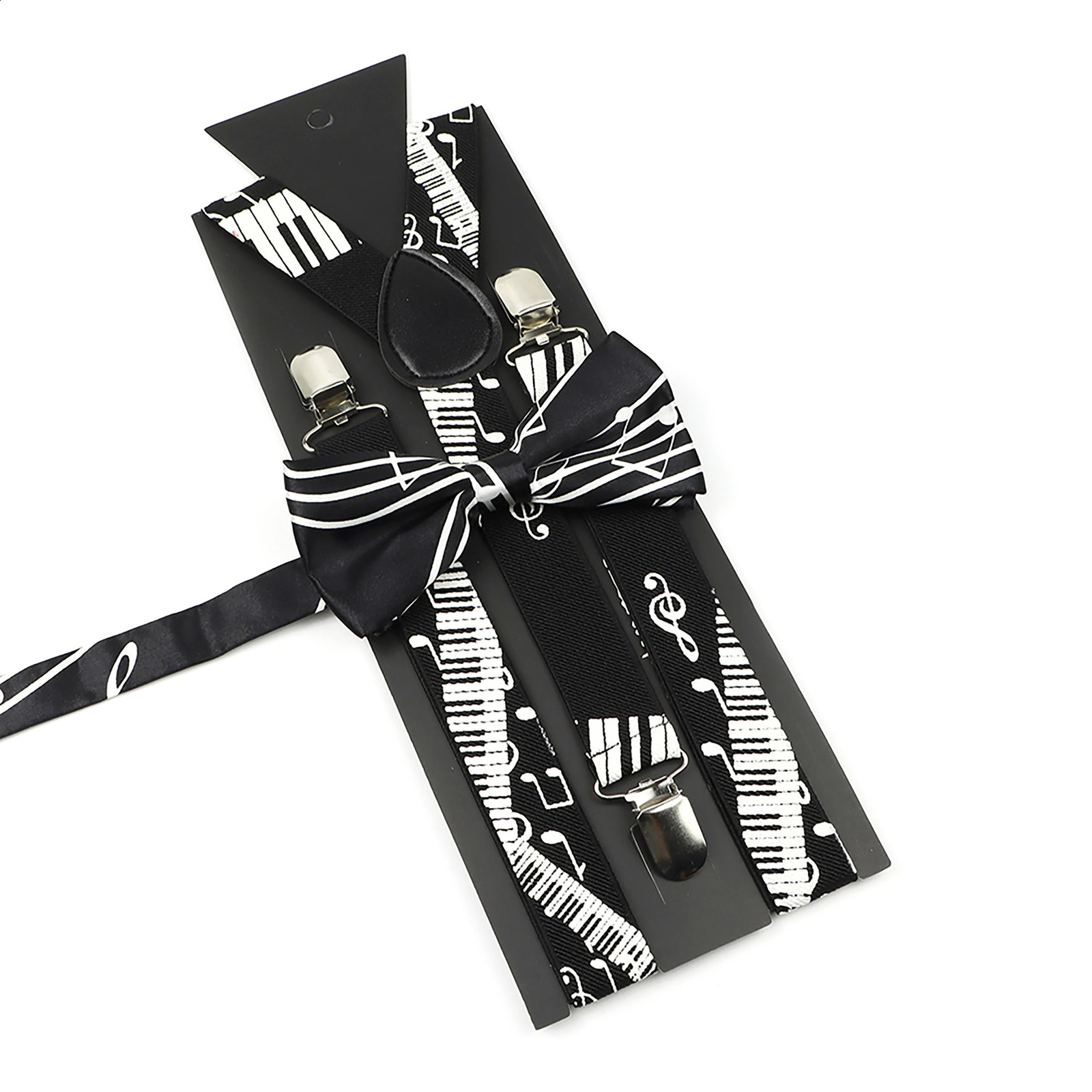 Novelty Musical Notes Printed Suspender Bowtie Sets For Men Kids Elastic Y-back Straps Butterfly Wedding Groomsman Accessory 260626 - view 6