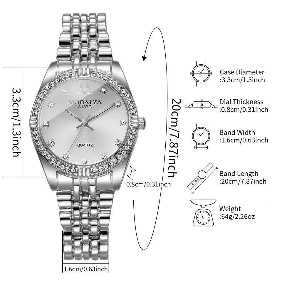 Luxury Rhinestone Women Watches Stainless Steel Strap Ladies Quartz Wristwatches for Girls Clock Reloj Mujer(Without Box) 26L0626 - view 7