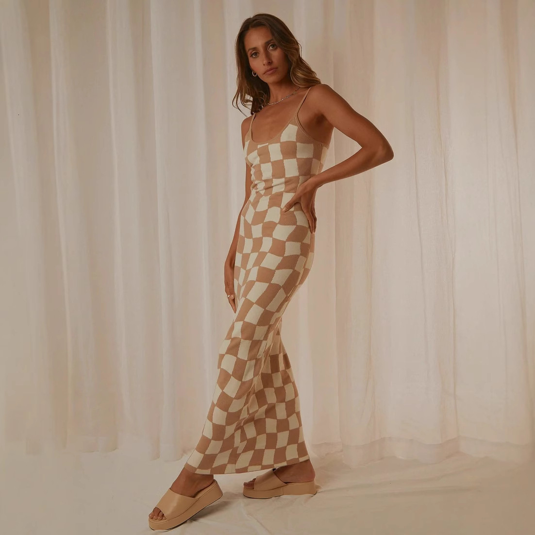 Winter New Fashion Sexy Style Printed Slim-Fit Long Dress For Women - view 6
