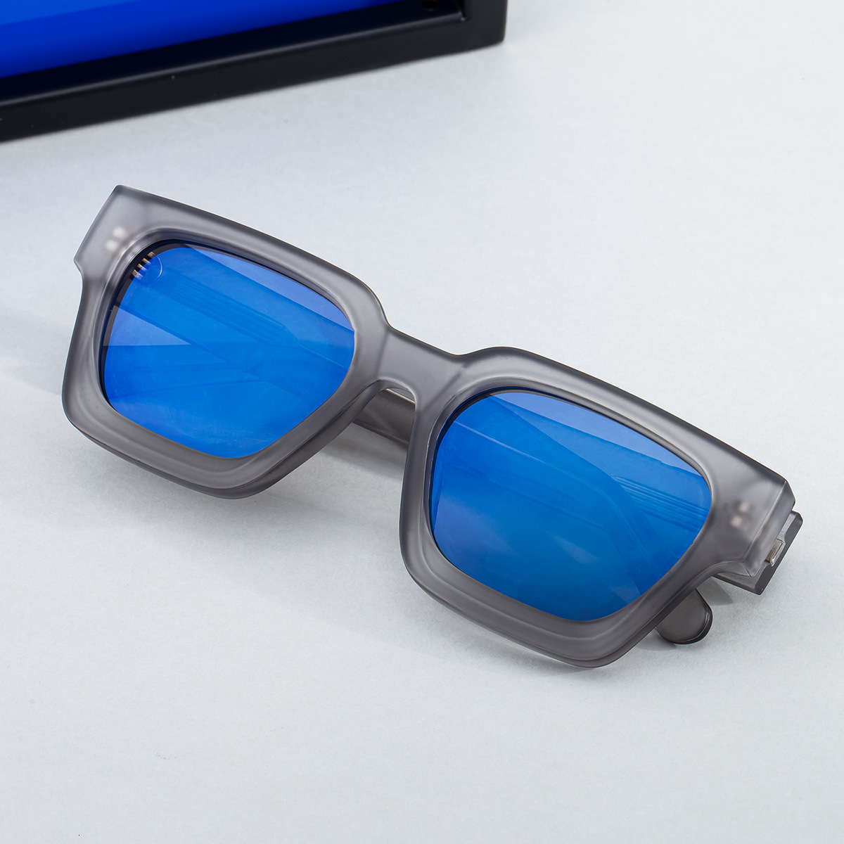 New Fashion Square Frame Personalized Acetate Clip-On Versatile Sun Protection Sunglasses For Men - view 5