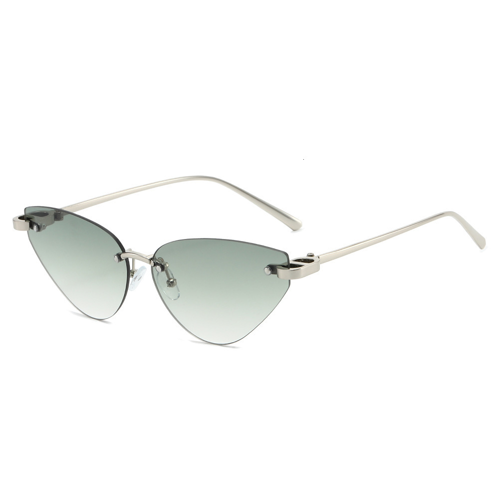 2026 New Model Triangular Cat-Eye Rimless Cut-Edge Fashionable European And American Style Personalized Sunglasses - view 5